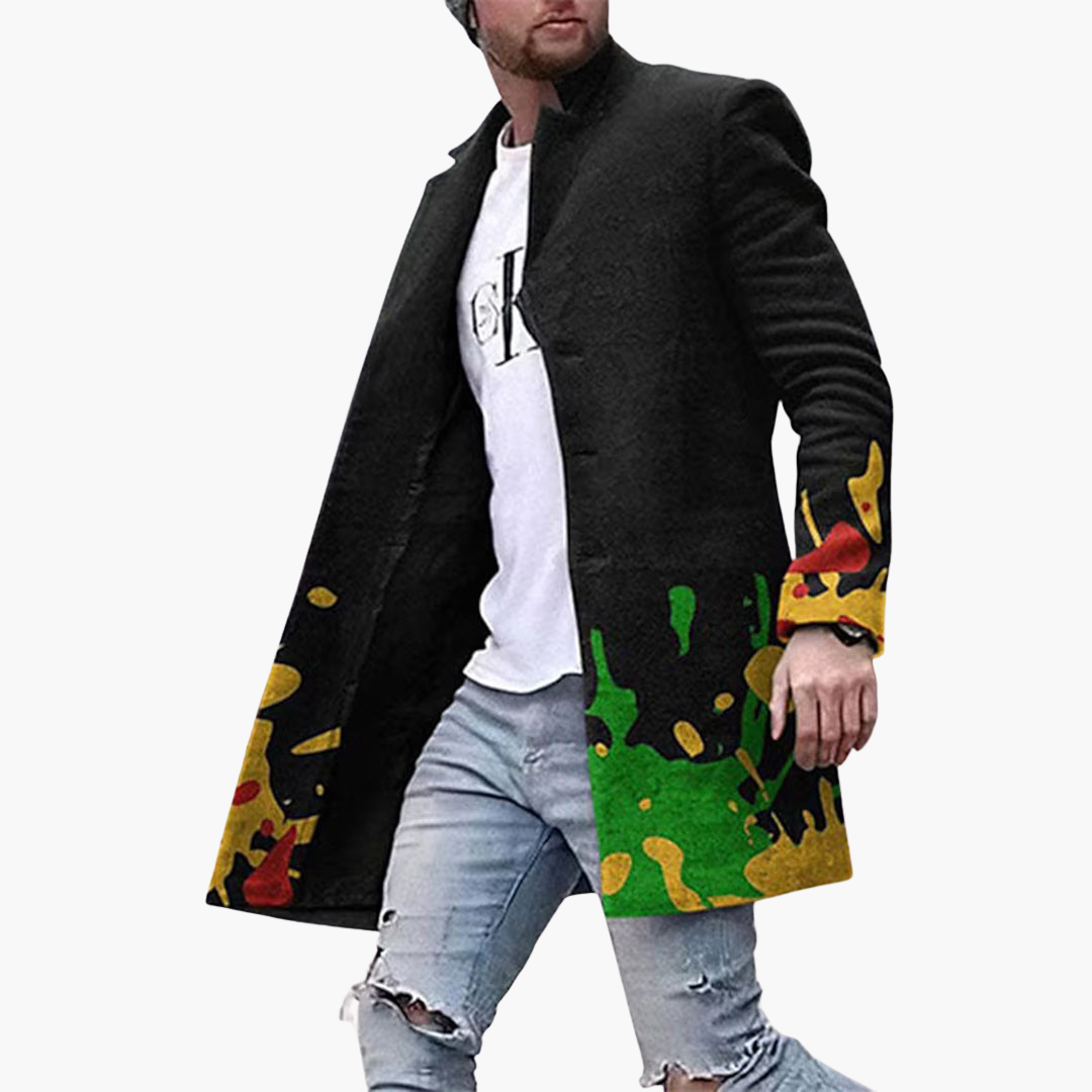 Cappotto Lungo Uomo Elegante in Lana Ricamata | Altivaro