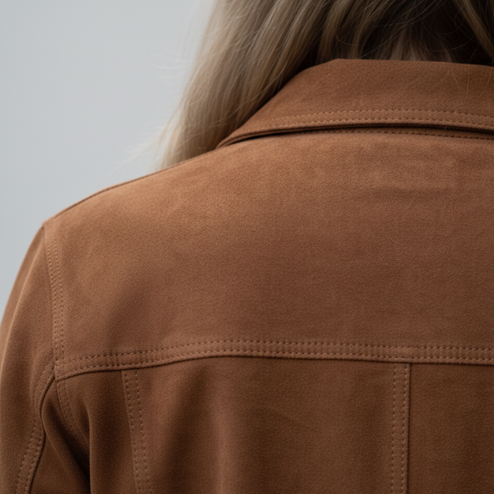 Giacca Donna Pelle Scamosciata Corto Bottoni | Altivaro