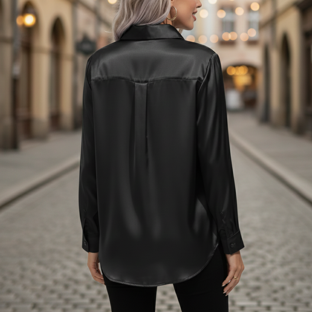 Camicia in Satin con Maniche Lunghe da Donna | Altivaro