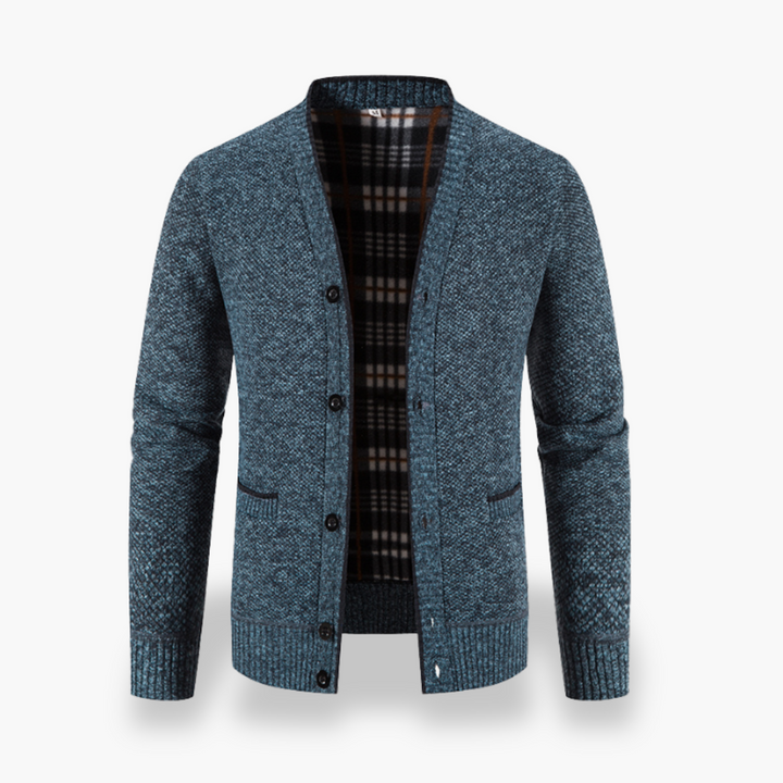 Cardigan uomo in tessuto misto, con bottoni e tasche | Altivaro