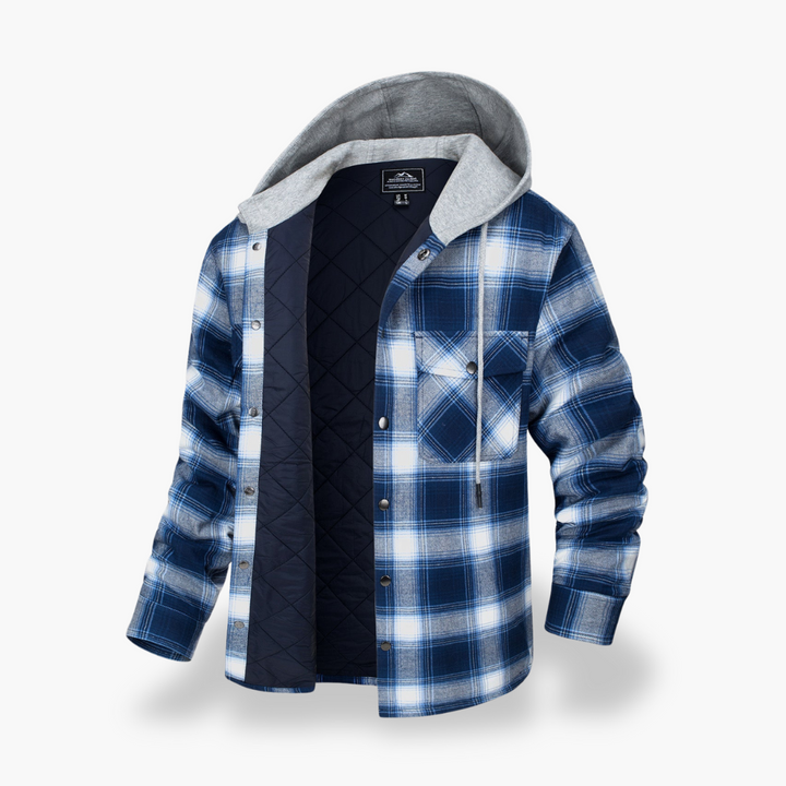 Men's Winter Plaid Jacket Lined with Hood | Altivaro