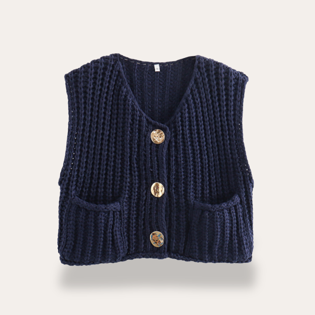 Women's Vest Knitted Vest Sleeveless Pockets | Altivaro