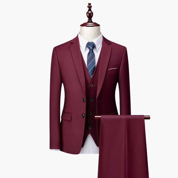 Abito Uomo Elegante 3 Pezzi Slim Fit Poliestere Blu Petrolio Cerimonia | Altivaro-Altivaro