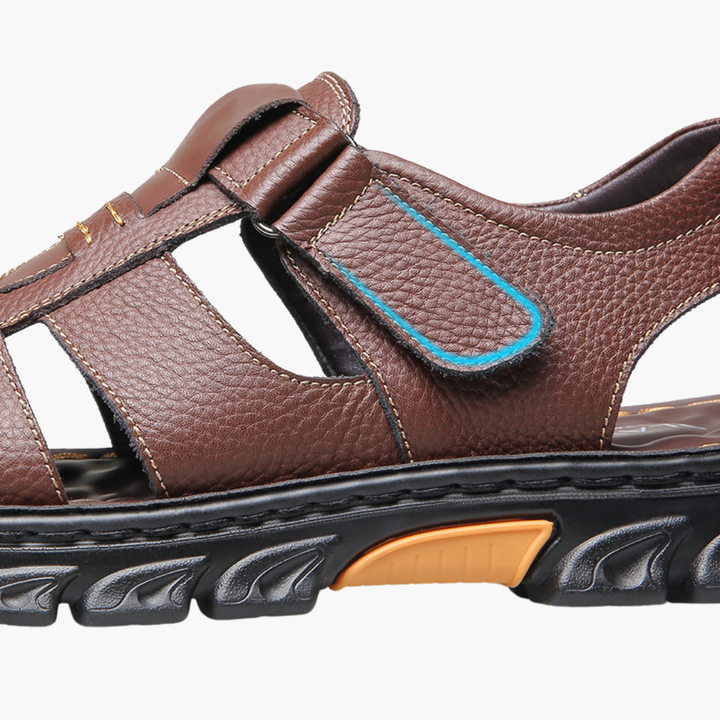 Sandali Uomo Ortopedici Neri Pelle Sportivi Comfort | Altivaro-Altivaro