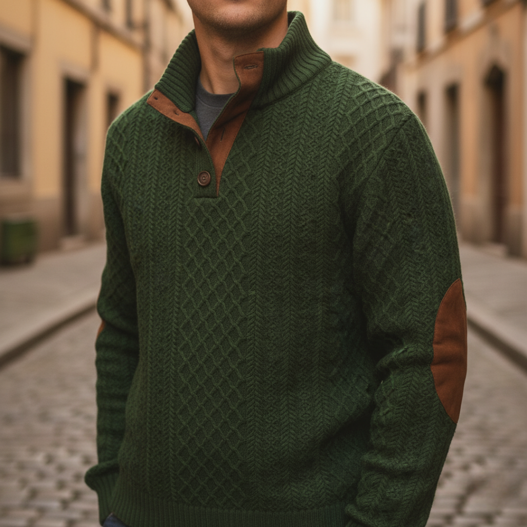 Herrenpullover Gestrickter Wollpullover Rollkragen | Altivaro