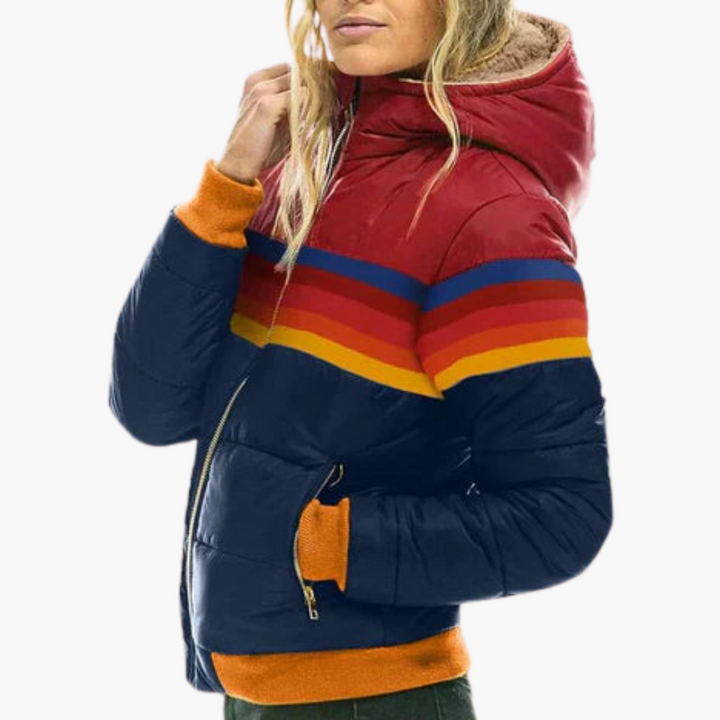 Giacca Puffer Donna con Strisce Multicolore e Imbottitura | Altivaro
