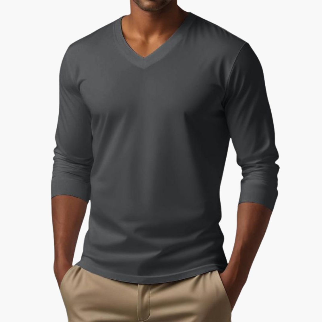 Maglia Uomo a Maniche Lunghe con Scollo a V Elasticizzata | Altivaro