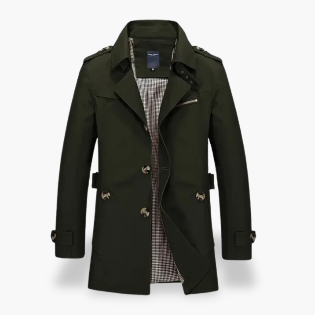 Trench Uomo Slim Fit Cotone Autunnale Cappotto Lungo | Altivaro