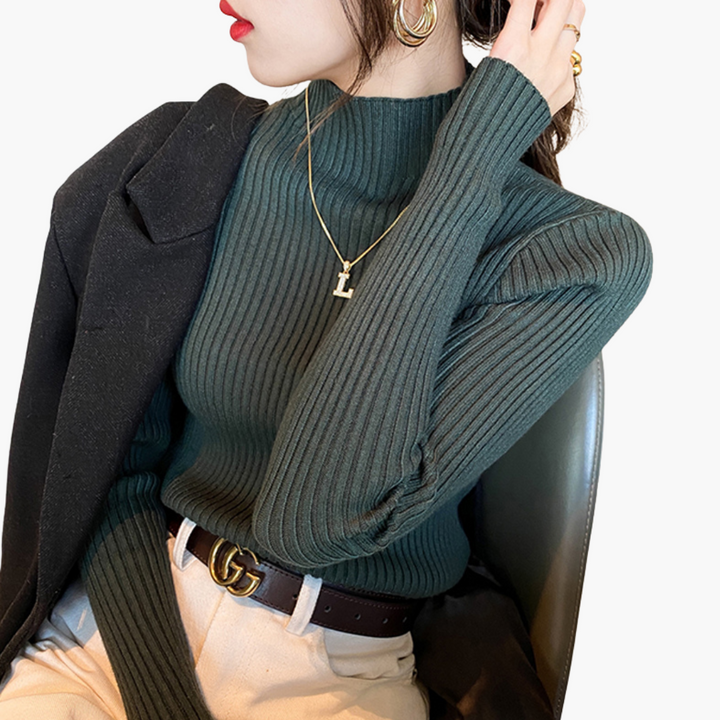 Maglione Donna a Righe con Collo Alto | Altivaro