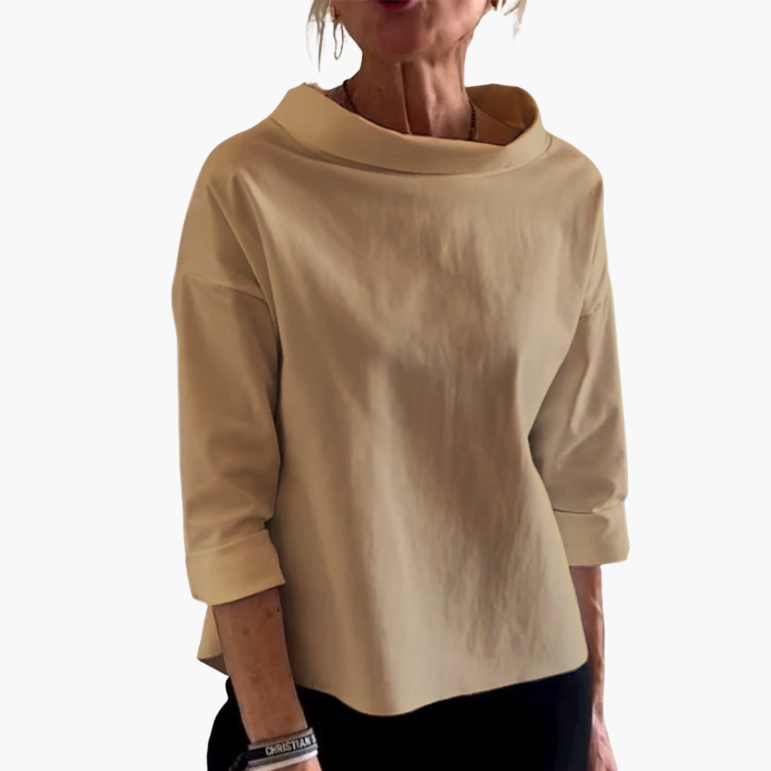 Elegant Women's Blouse 3/4 Sleeve Boat Neck | Altivaro
