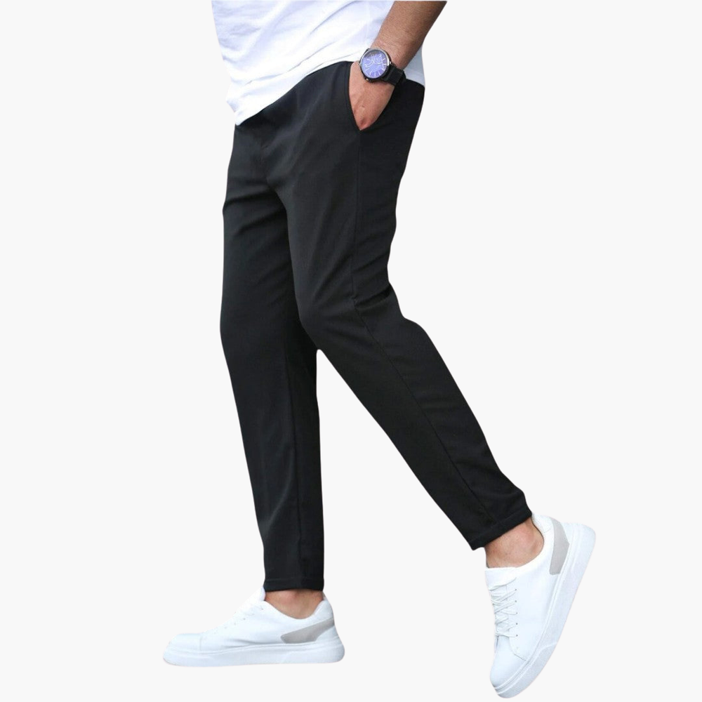 Pantaloni Uomo Casual Neri Slim Fit Cotone | Altivaro-Altivaro