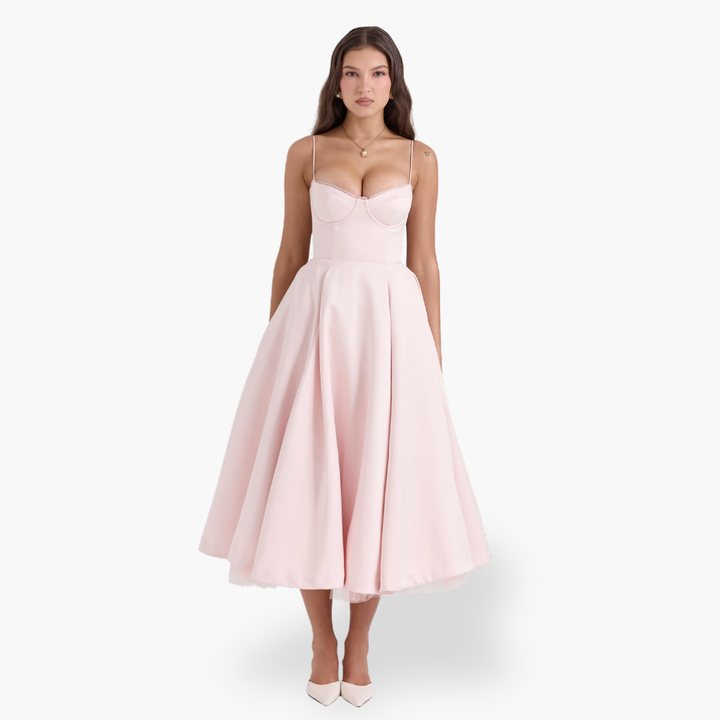 Abito Donna Elegante Midi Svasato Bustier Cerimonia |  Altivaro