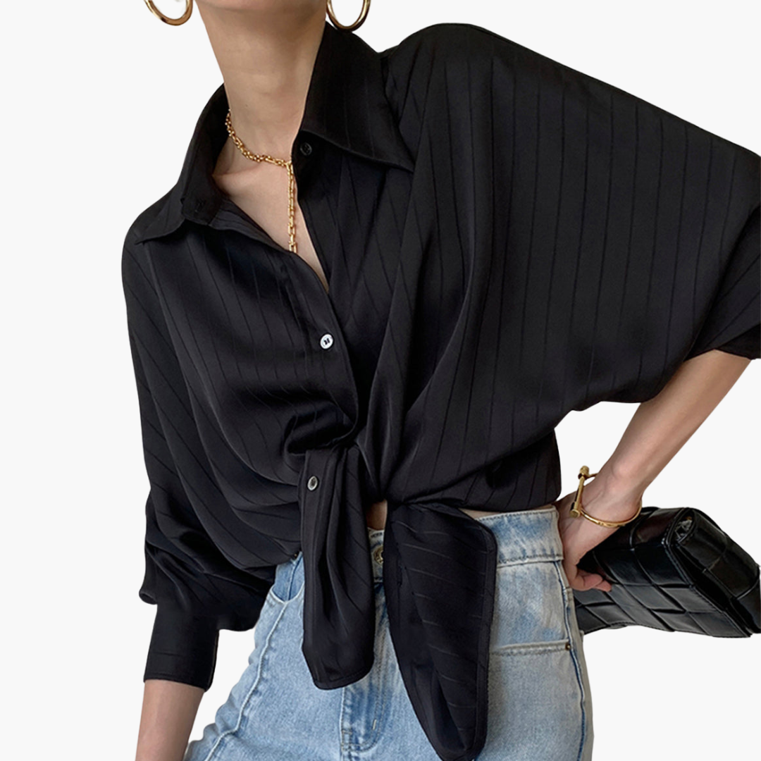 Women's Shirt with Vertical Stripes and Buttons | Altivaro