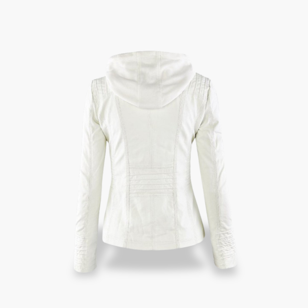 Giacca Donna in Ecopelle con Cappuccio e Zip Slim Fit | Altivaro