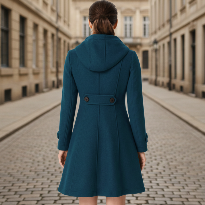 Damen Wintermantel mit Kapuze aus Stoff | Altivaro