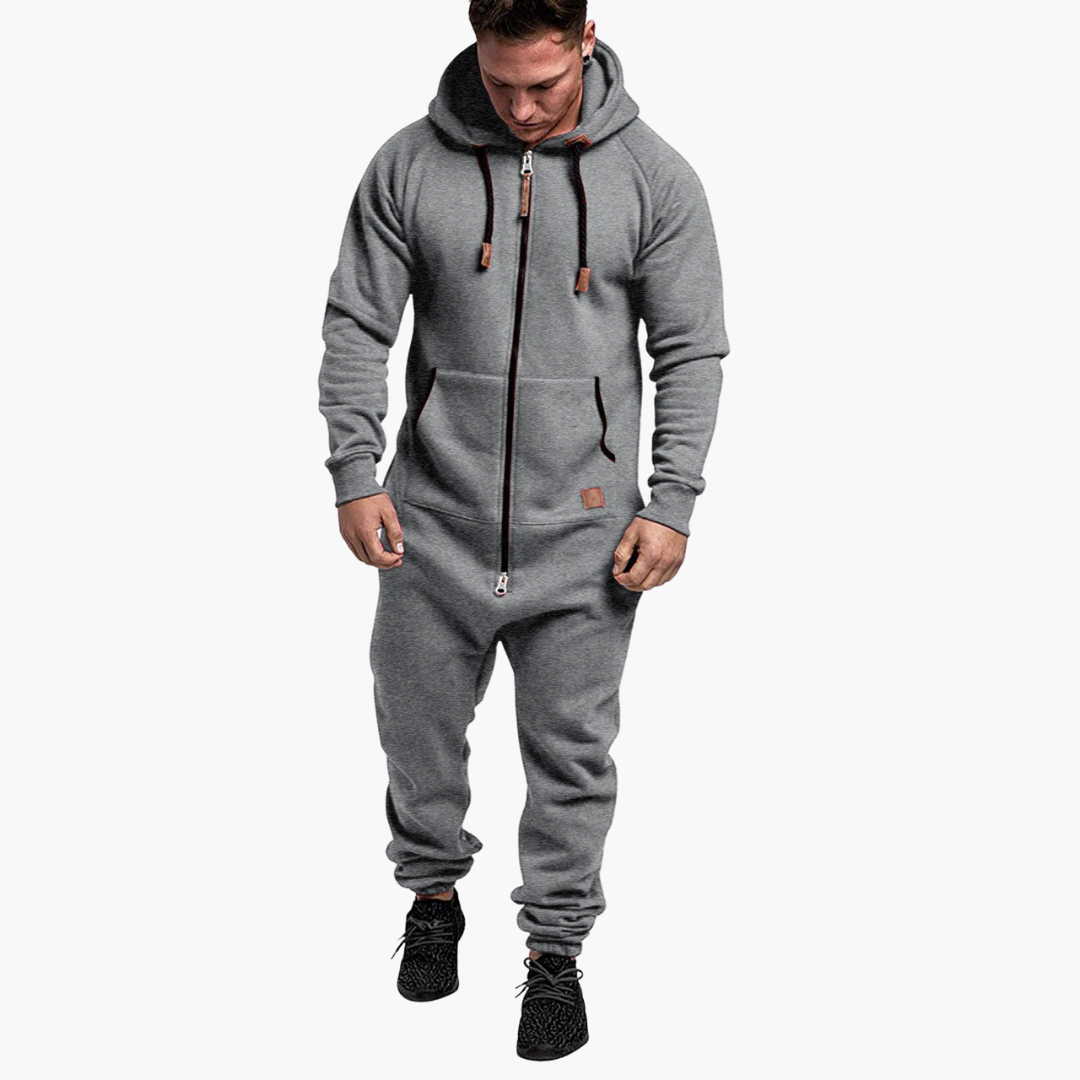 Men's Full Jumpsuit in Fleece with Hood and Zip | Altivaro