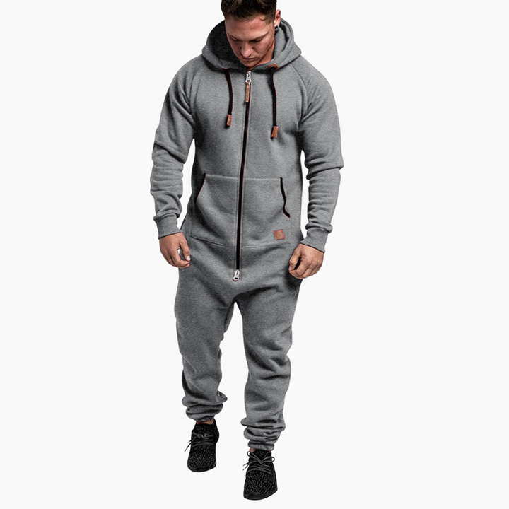Men's Full Jumpsuit in Fleece with Hood and Zip | Altivaro