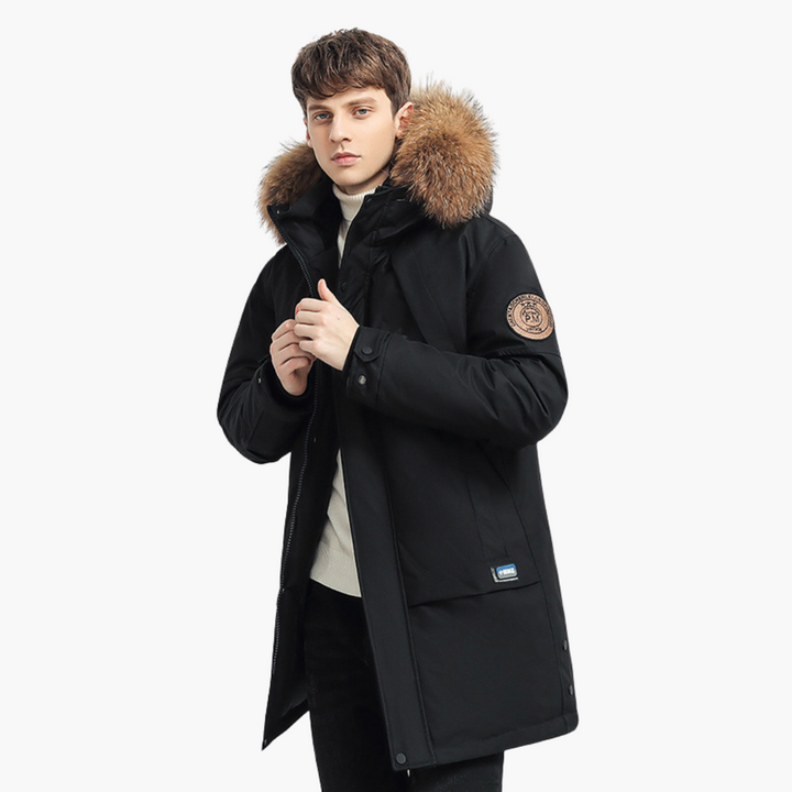 Parka Uomo Invernale Imbottito con Cappuccio e Pelliccia Sintetica | Altivaro