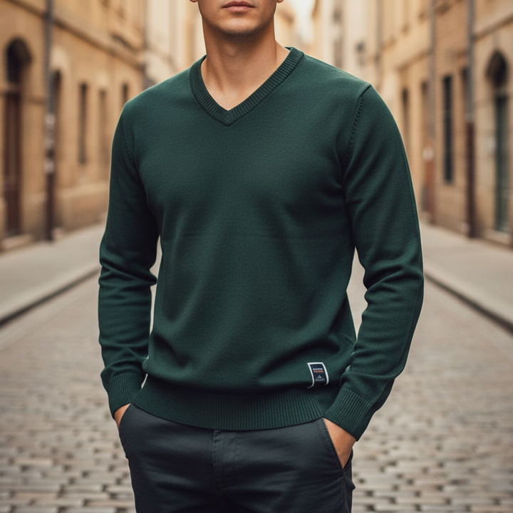 Herrenpullover Baumwolle V-Ausschnitt Leicht | Altivaro