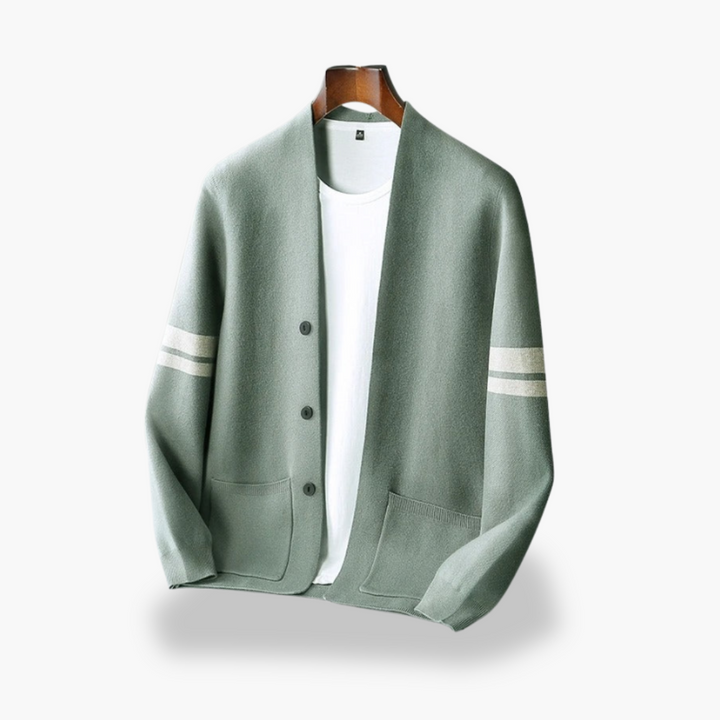 Cardigan Uomo in Maglia con Strisce Laterali | Altivaro