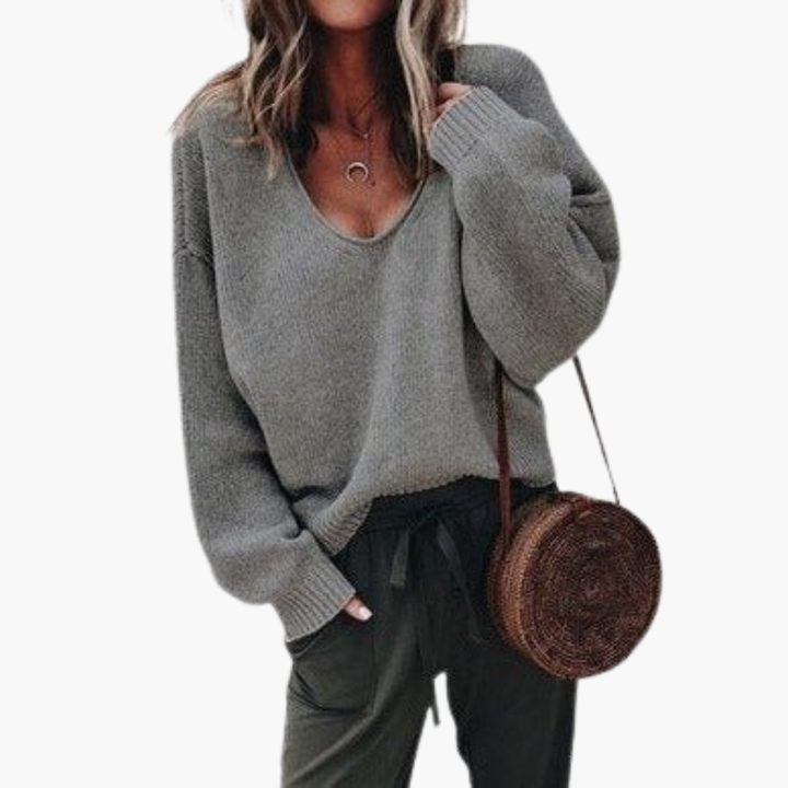 Maglione Donna Casual a Maglia con Scollo a V | Altivaro