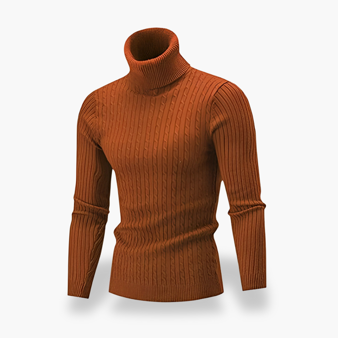 Maglione Dolcevita a Coste da Uomo in Maglia | Altivaro