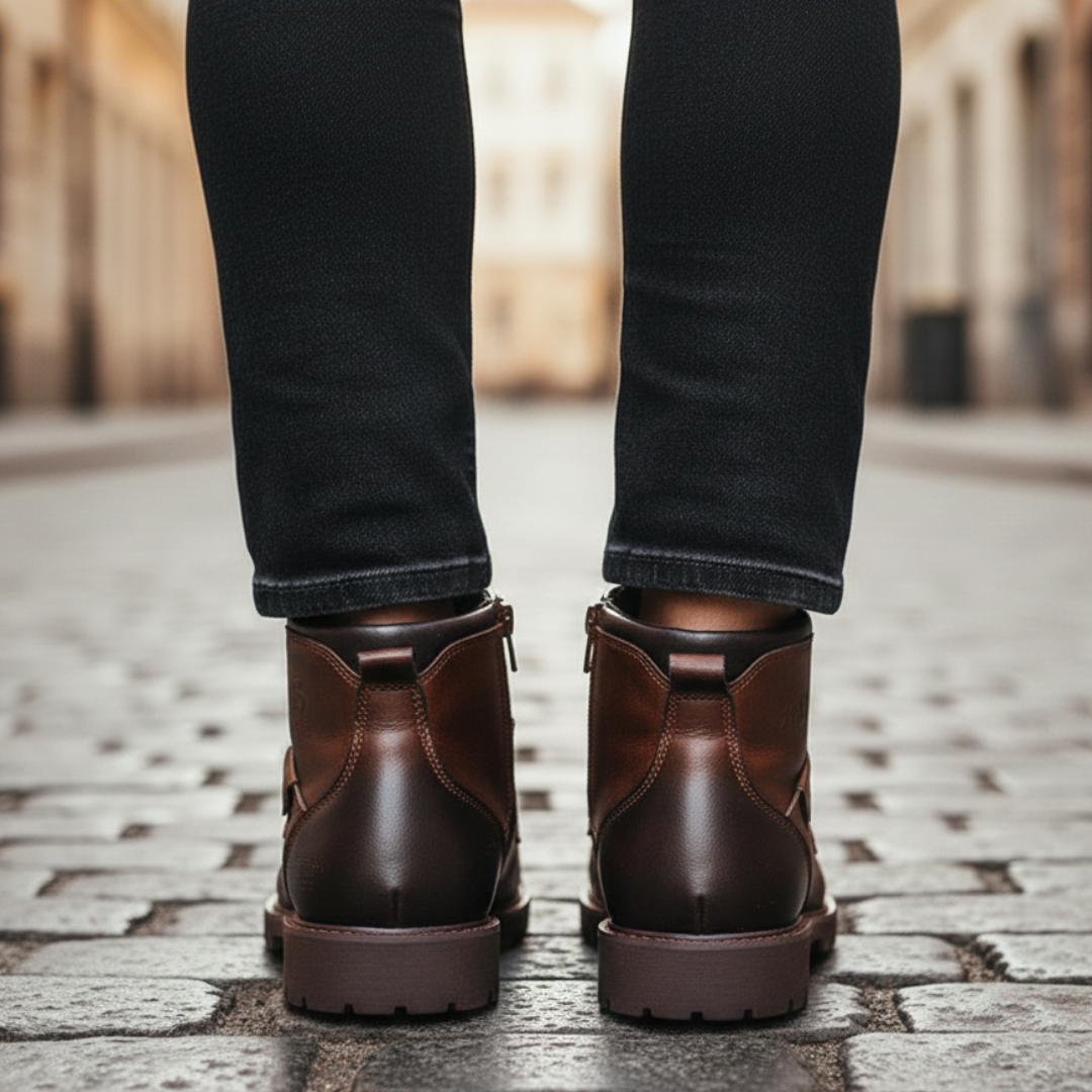 Orthopädische Herren-Stiefeletten mit Schnürsenkeln und Reißverschluss | Altivaro