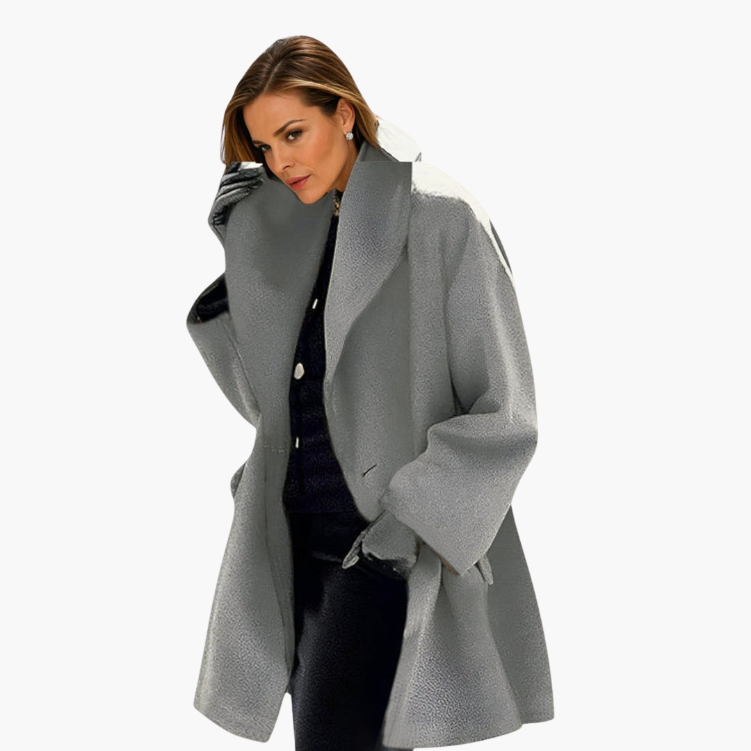 Women's Long Elegant Coat in Soft Fabric | Altivaro