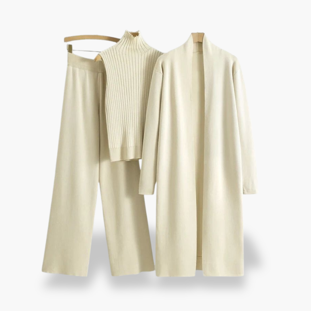 Completo Donna in Maglia con Cardigan e Pantaloni Larga | Altivaro