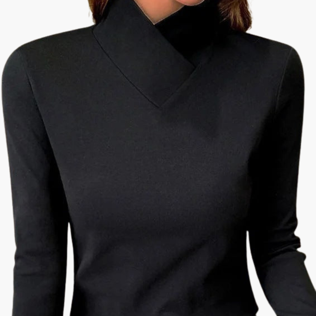 Maglia a Maniche Lunghe Donna Collo Asimmetrico | Altivaro