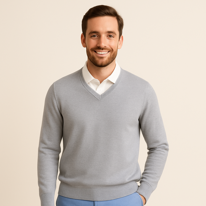 Maglione da Uomo con Scollo a V – Pullover Elegante e Leggero per Look Casual o Formale | Altivaro