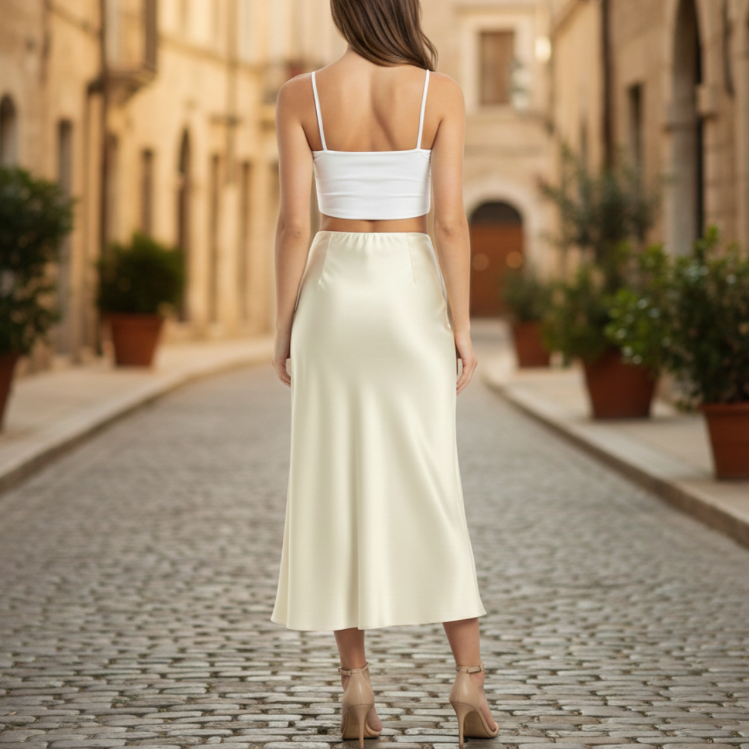 Altivaro Gonna midi donna in raso | Altivaro