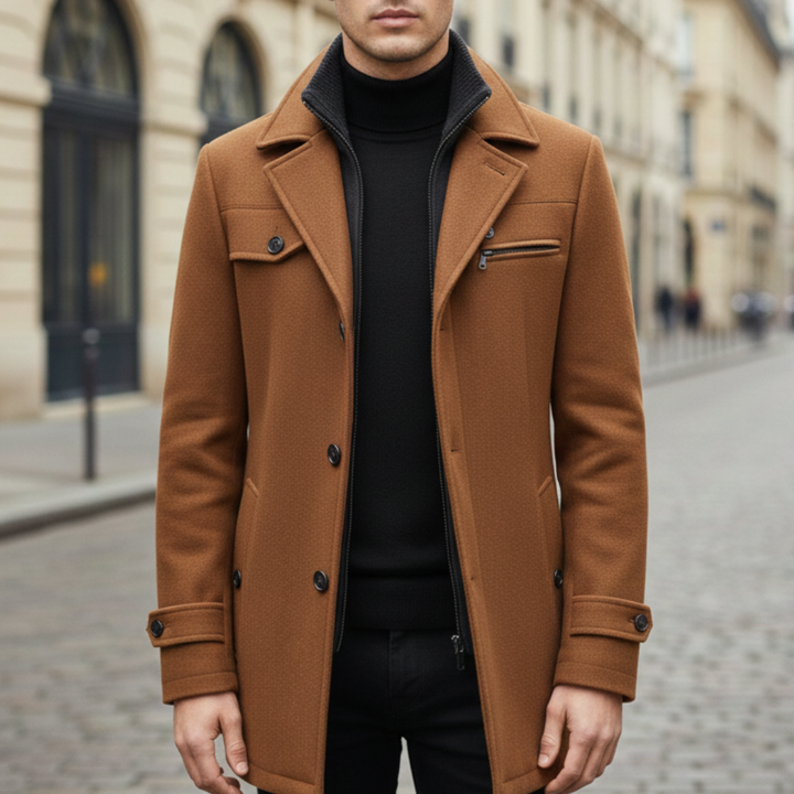 Herren Winterjacke aus Wolle mit Stehkragen | Altivaro