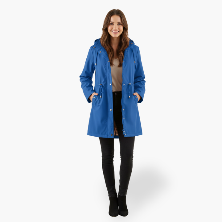 Impermeabile Lungo da Donna con Cappuccio e Tasche | Altivaro