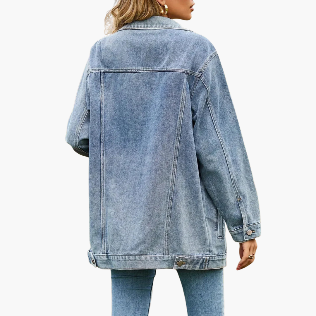 Giacca Jeans Donna con Bottoni e Tasche Laterali | Altivaro