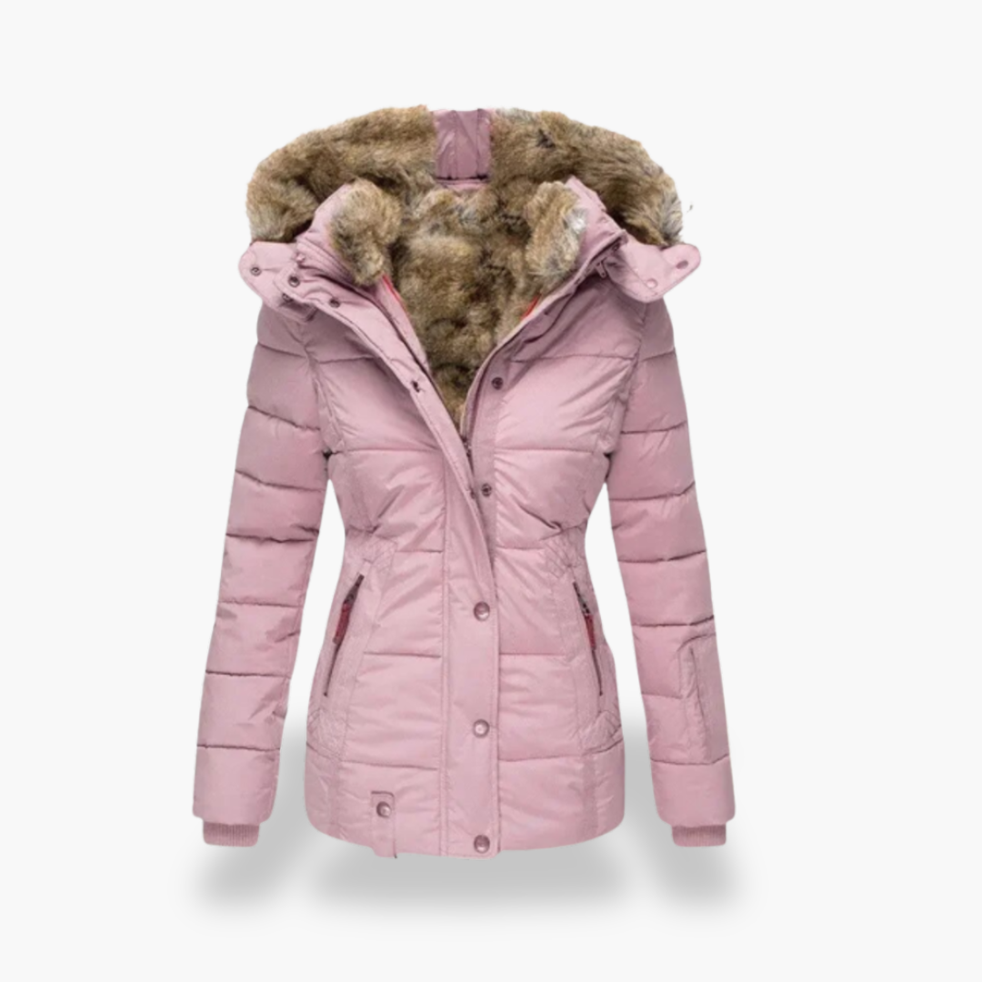 Giacca Puffer Donna con Cappuccio e Fodera in Pelliccia Sintetica | Altivaro