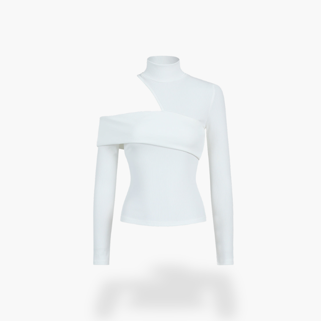 Maglia Donna Asimmetrica Elasticizzato Maniche Lunghe | Altivaro