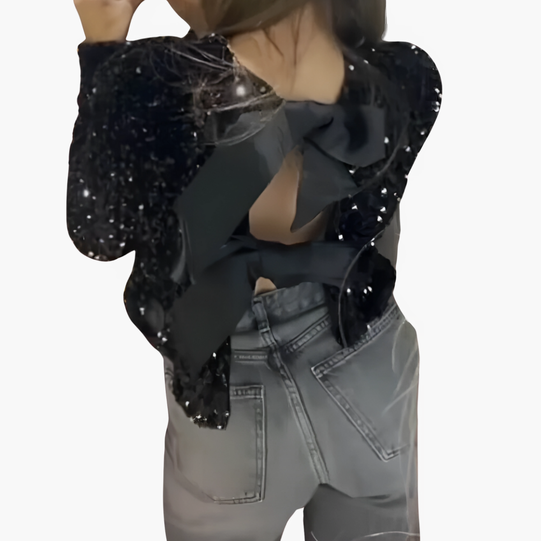 Giacca Paillettes Fiocco Donna Elegante | Altivaro-Altivaro