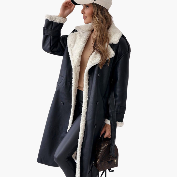 Cappotto Donna Doppiopetto in Pelliccia Sintetica | Altivaro