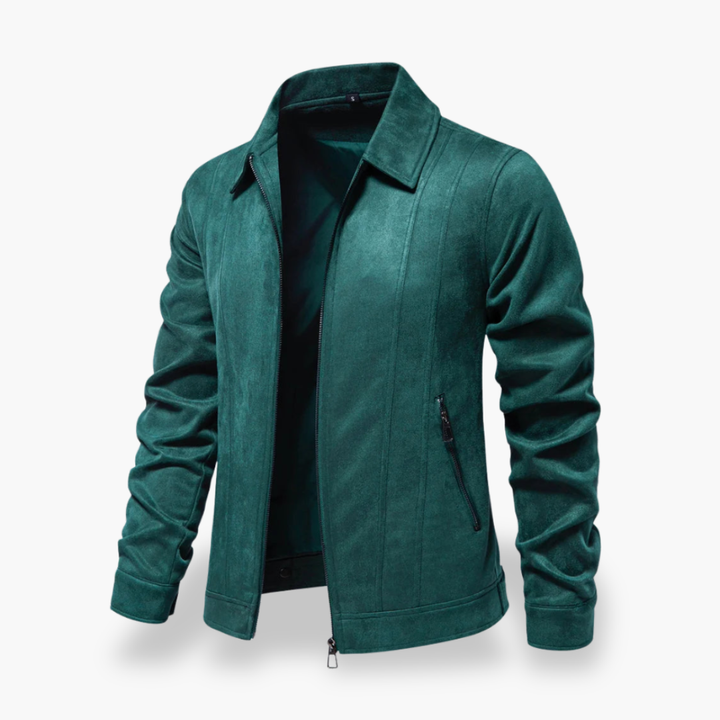 Men's Jacket in Synthetic Leather with Front Zip | Altivaro