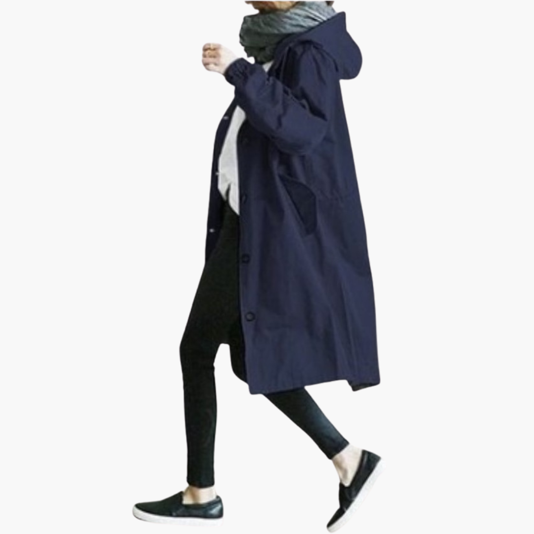 Giacca Trench Donna con Cappuccio e Bottoni Frontali | Altivaro