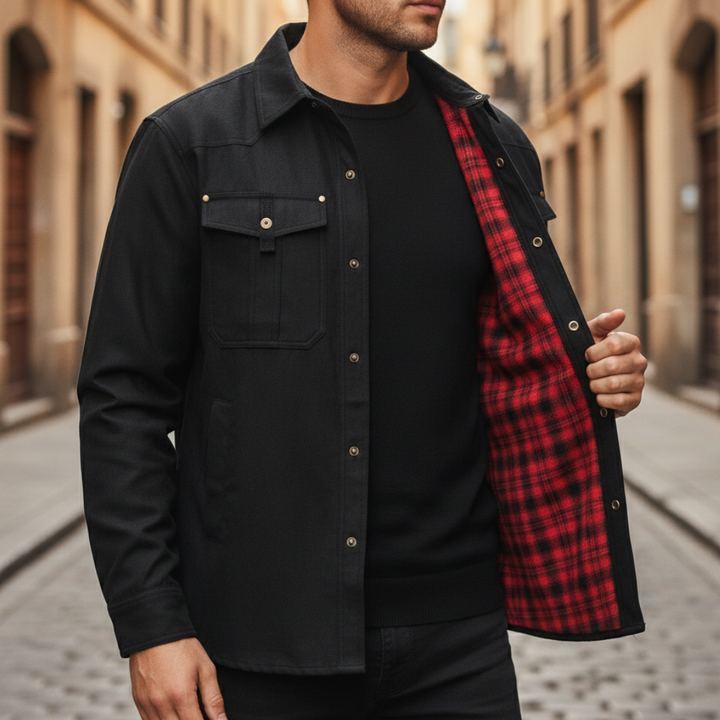 Herrenjacke Hemd Polyester Gefüttert Knöpfe | Altivaro