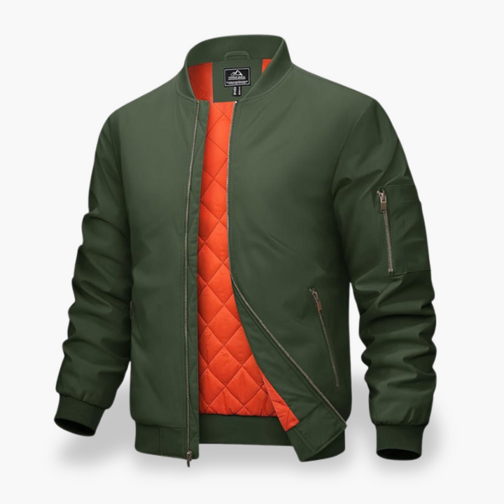 Men's Bomber Jacket with Quilted Lining and Zip Pockets | Altivaro