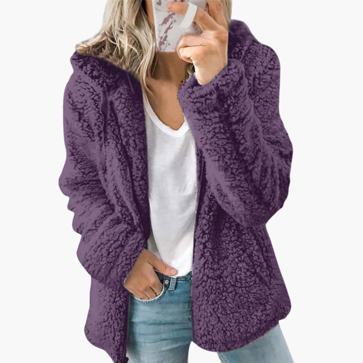 Women's Teddy Jacket in Soft Fleece with Hood | Altivaro