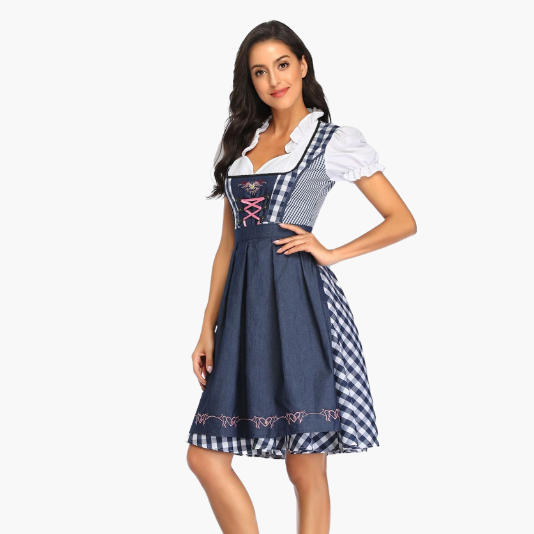Abito Dirndl Donna con Corsetto e Gonna a Piega in Vichinga | Altivaro