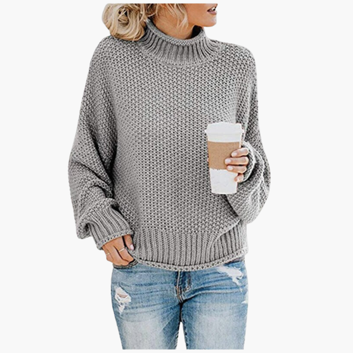 Maglione a Collo Alto Donna in Maglia Grossa Casual | Altivaro
