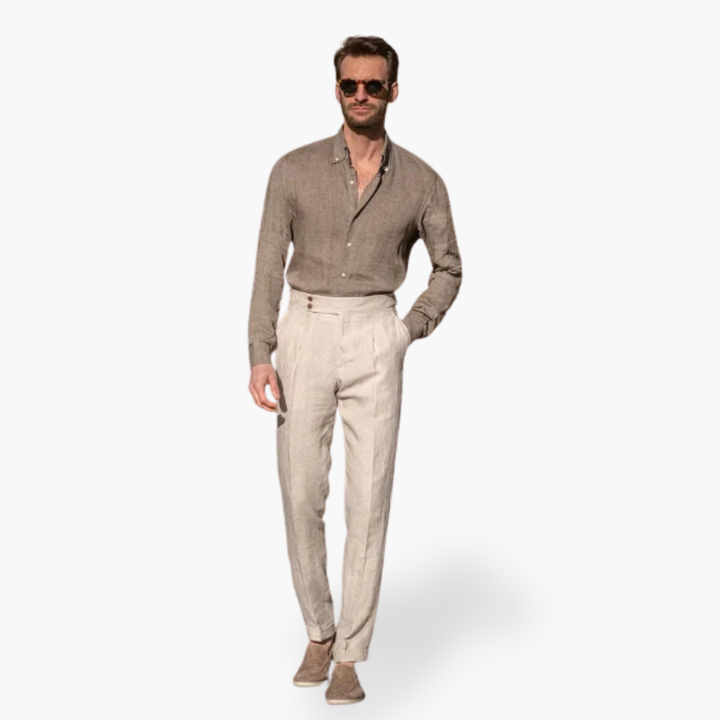 Pantaloni Eleganti Uomo con Pieghe e Bottoni | Altivaro