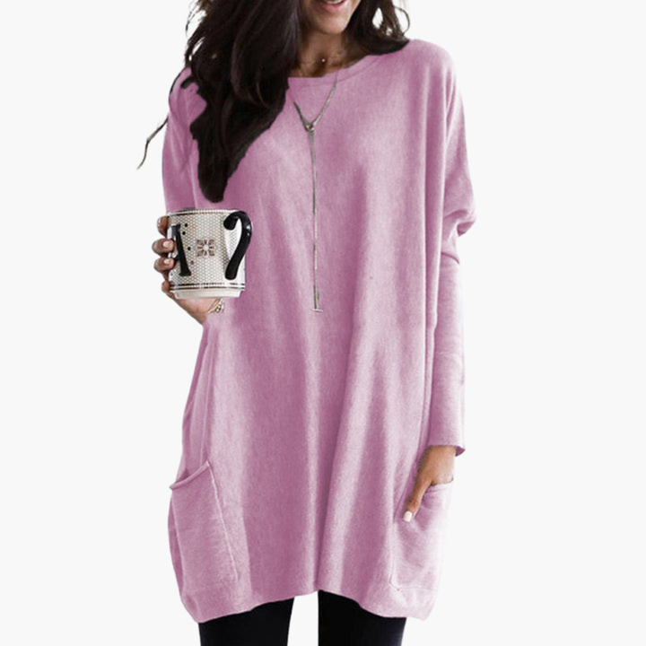 Maglione Lungo Donna Casual in Cotone con Tasche | Altivaro