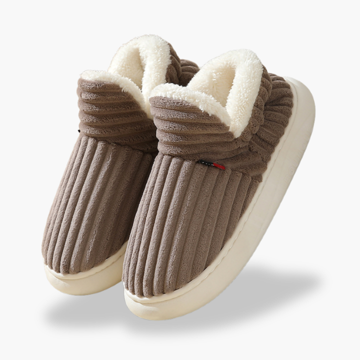 Orthopedic fabric slippers with fur | Altivaro