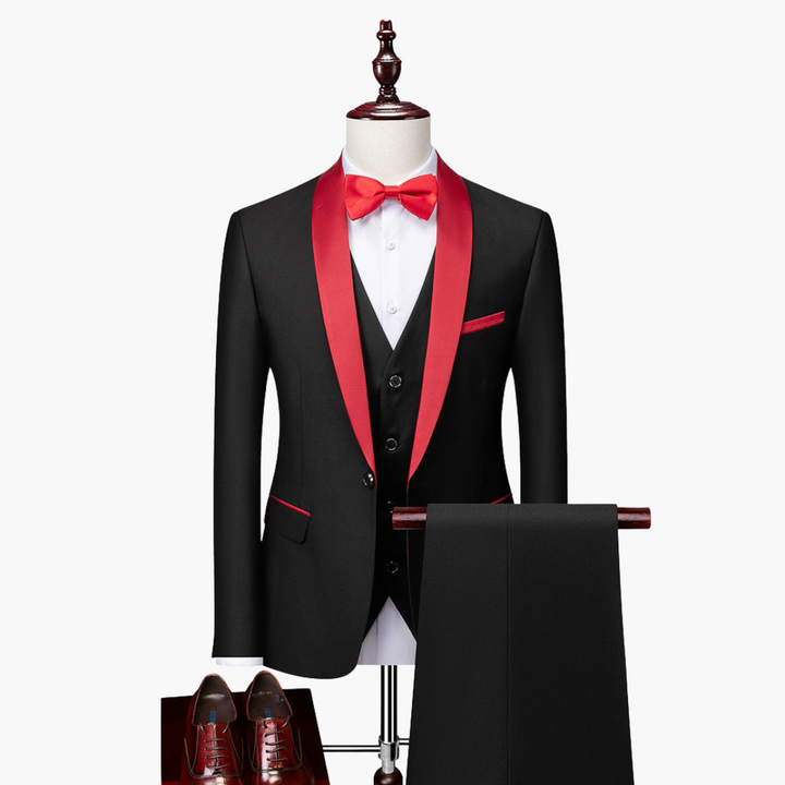 Smoking Uomo 3 Pezzi Cerimonia Slim Fit Raso | Altivaro